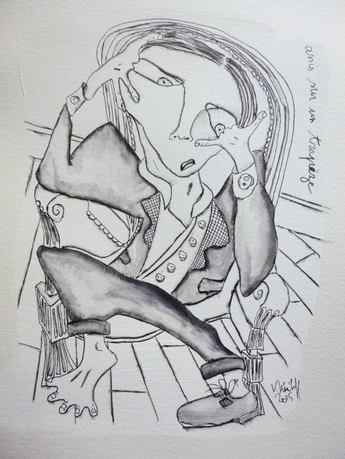 Assis Sur Un Trapèze